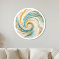 Gilded Aqua Vortex with white frame