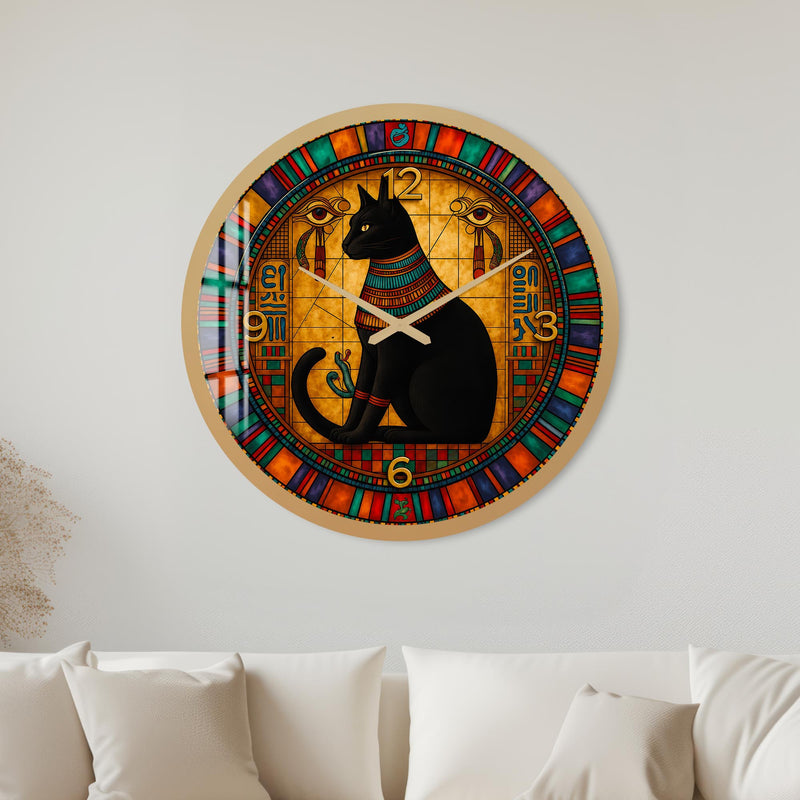 Egyptian Black Cat with gold frame
