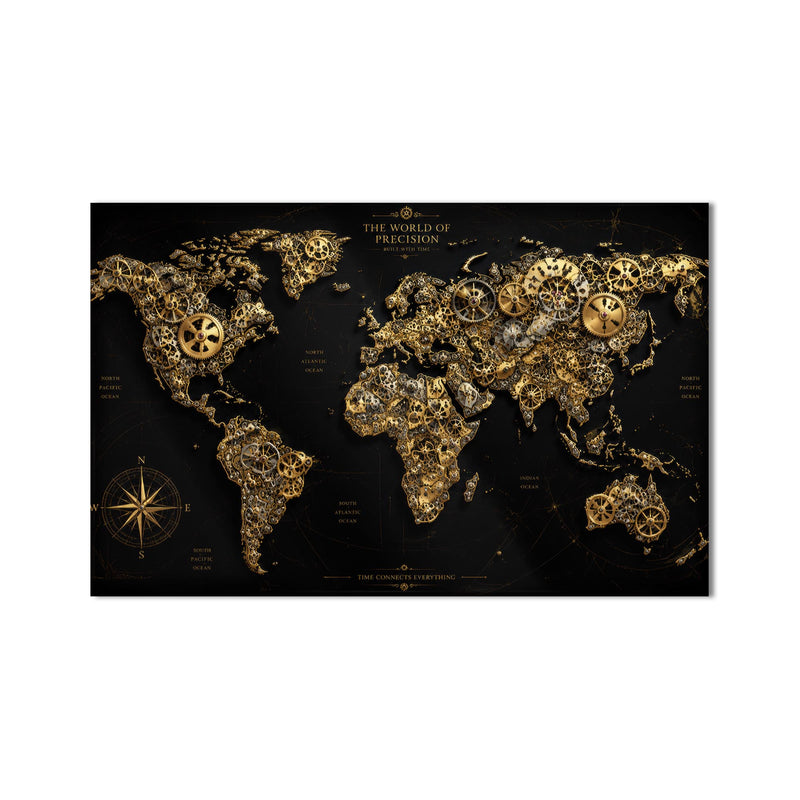 Clockwork World Map product shot on white background