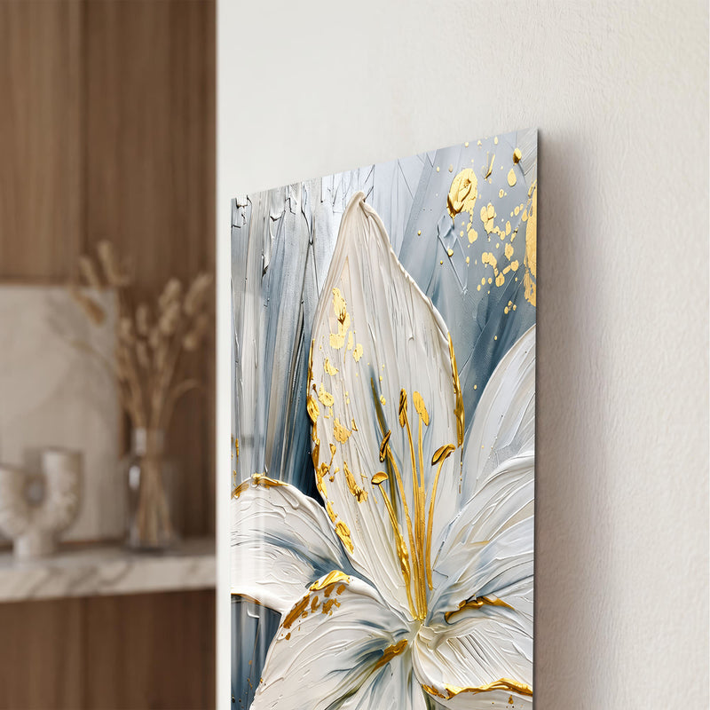 Golden White Lily close-up angled detail