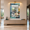 Turquoise Mosaic with white frame
