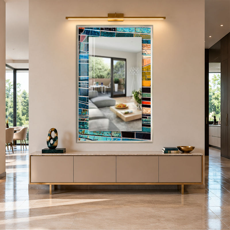Turquoise Mosaic with white frame