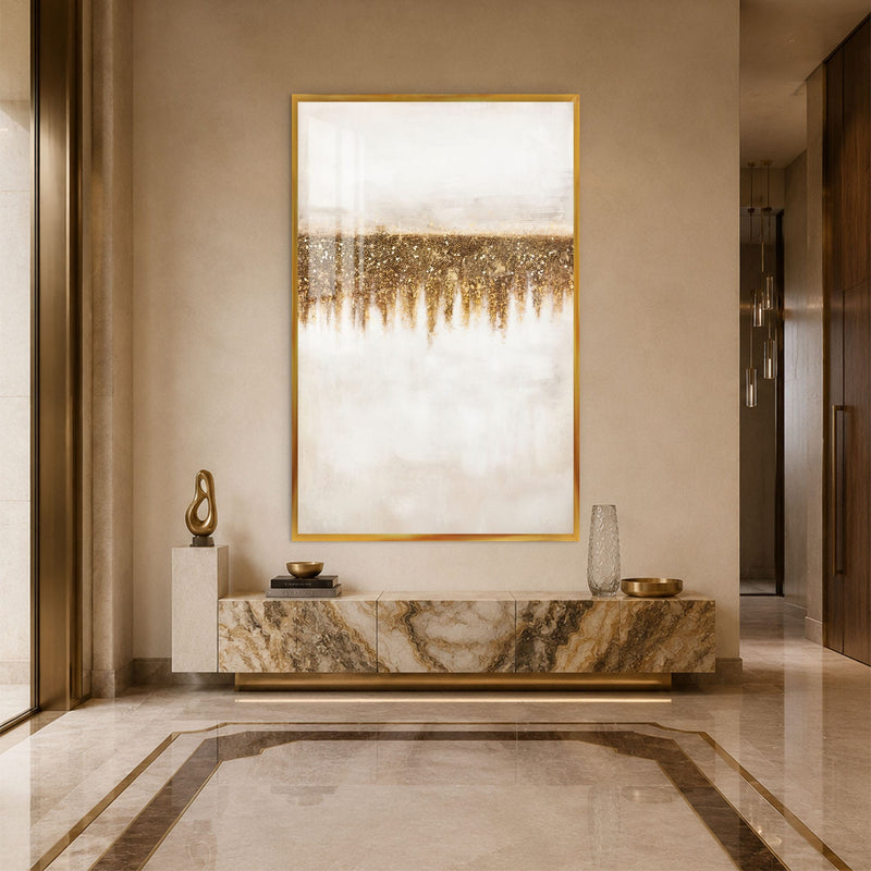 Artronauts Glass Print 12x18 cm | 4.7"x7.1" / Gold Gilded Horizon Glass Wall Art