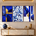 Sapphire Floral with walnut frame