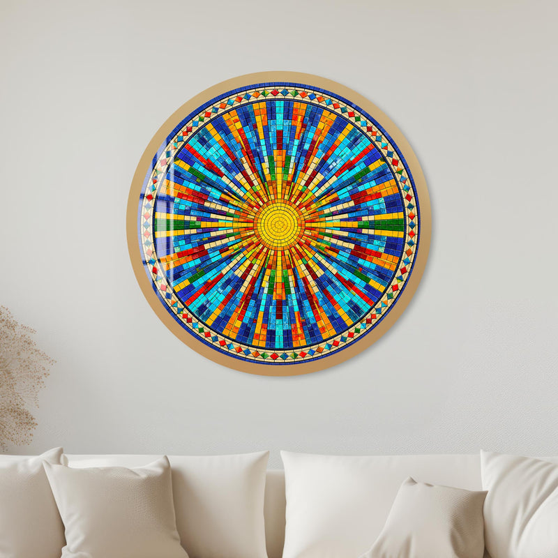 Solar Mosaic Rays with gold frame