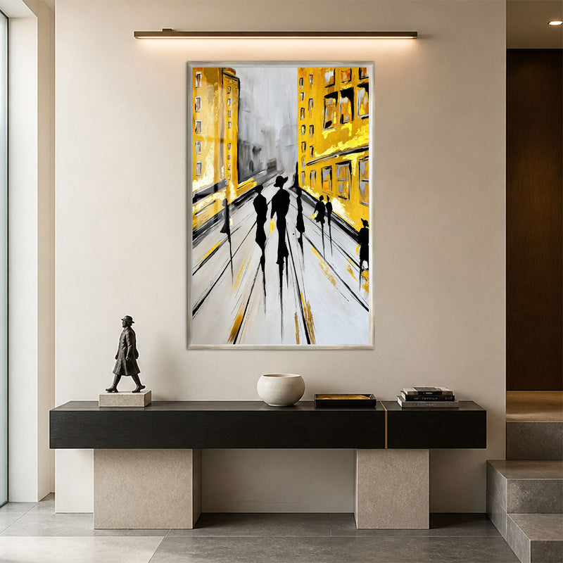 Golden City Walk with silver frame