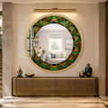 Peacock Feather Halo with gold frame