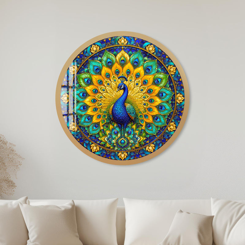Regal Peacock Bloom II with gold frame