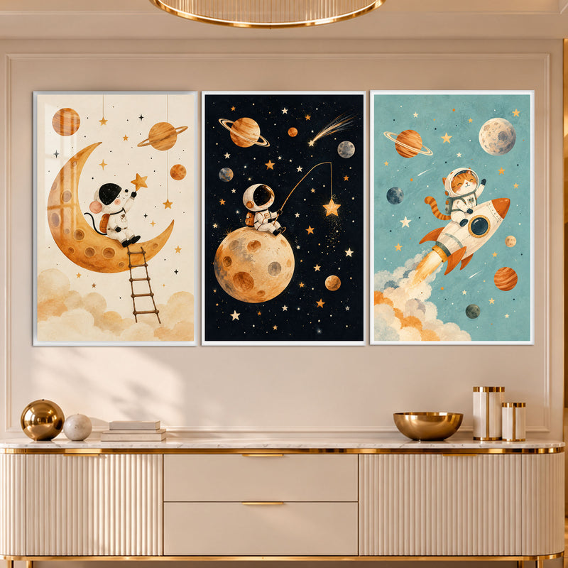 Little Astronaut Space Adventure with white frame
