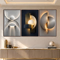 Golden Geometry II with walnut frame