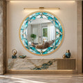 Aqua Crystal Mosaic with gold frame