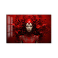Artronauts Glass Print Crimson Floral Empress Glass Wall Art