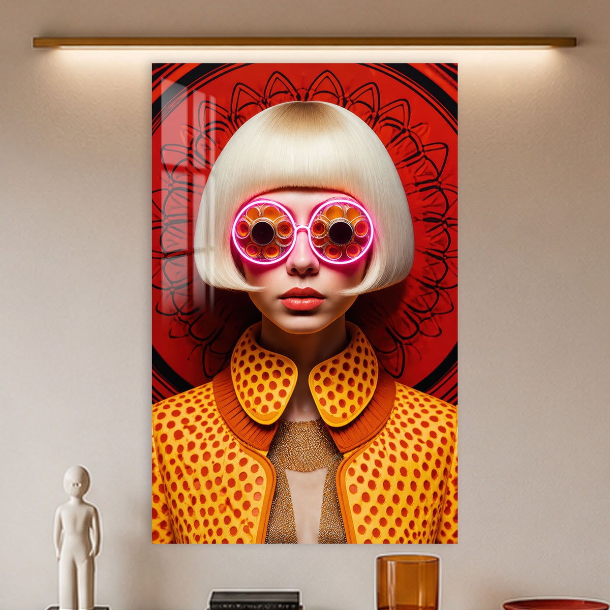 Neon Retro Vision in a modern room