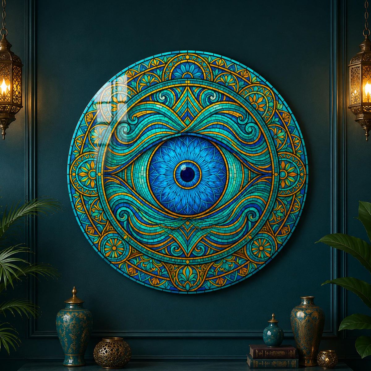 Ocean Guardian Eye — tempered glass, ultra HD print, ready to hang