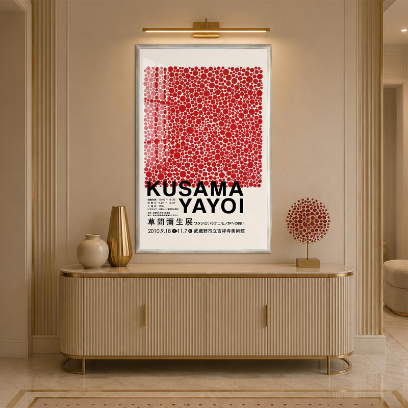 Kusama Red Dots with silver frame