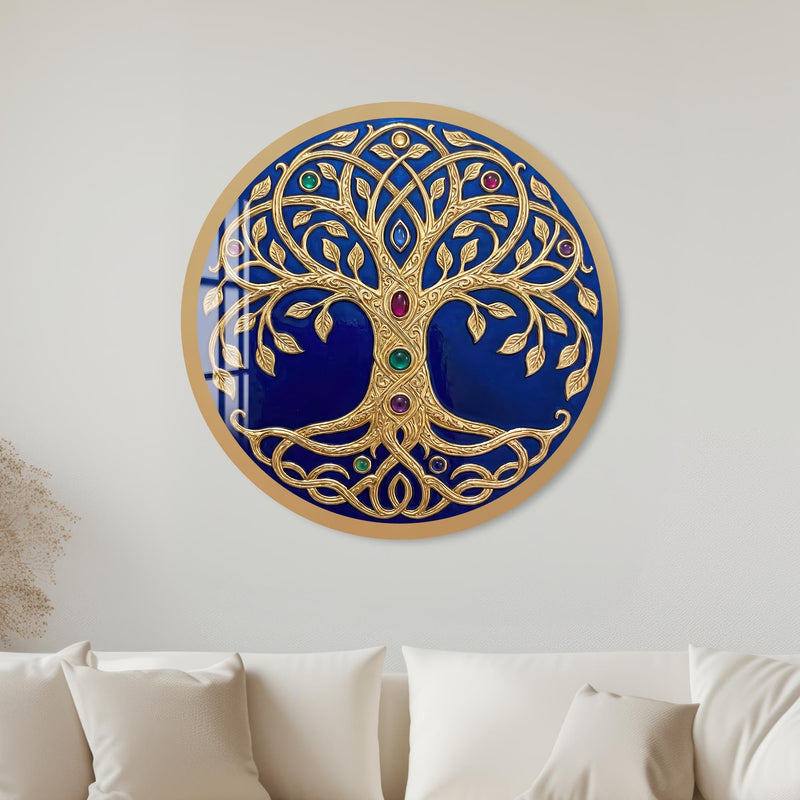 Sapphire Tree Of Life with black frame
