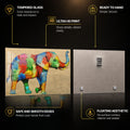 Artronauts Glass Print Floral Mosaic Elephant Glass Wall Art