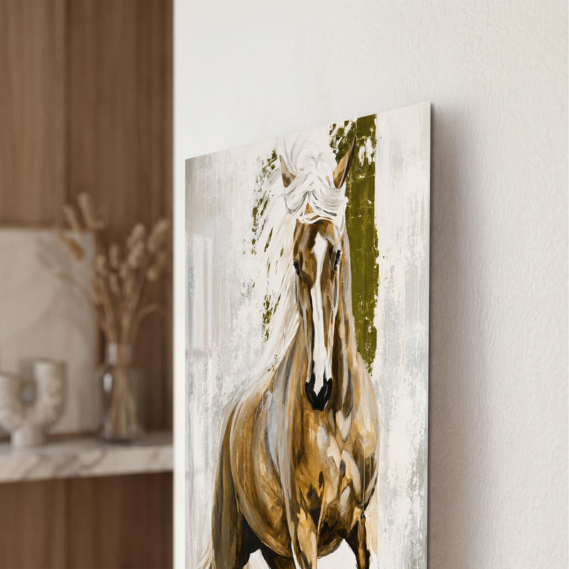Wild Golden Horse close-up angled detail
