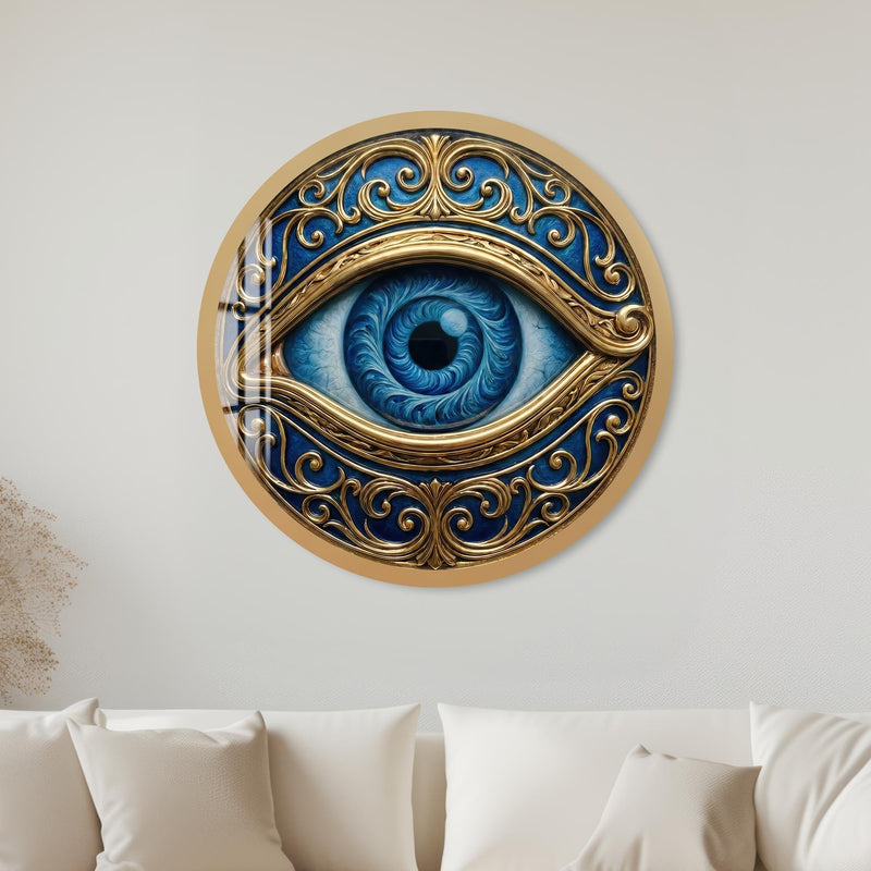 Ornate Gold Evil Eye with gold frame