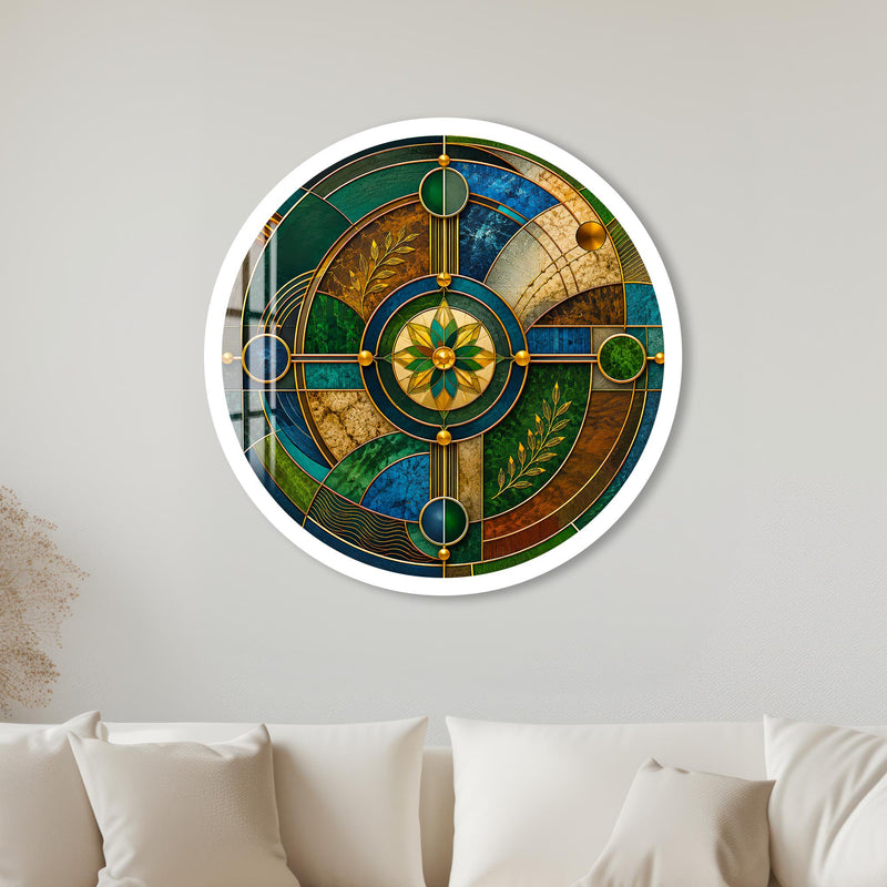 Emerald Celestial Mosaic with white frame