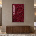 Crimson Rose Relief with walnut frame