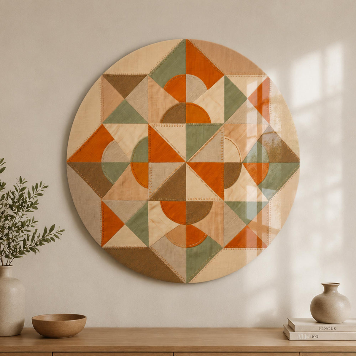 Desert Geometry — tempered glass, ultra HD print, ready to hang