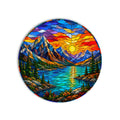 Stained Glass Mountain Sunset product shot on white background