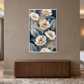 Ivory Midnight Blooms with white frame