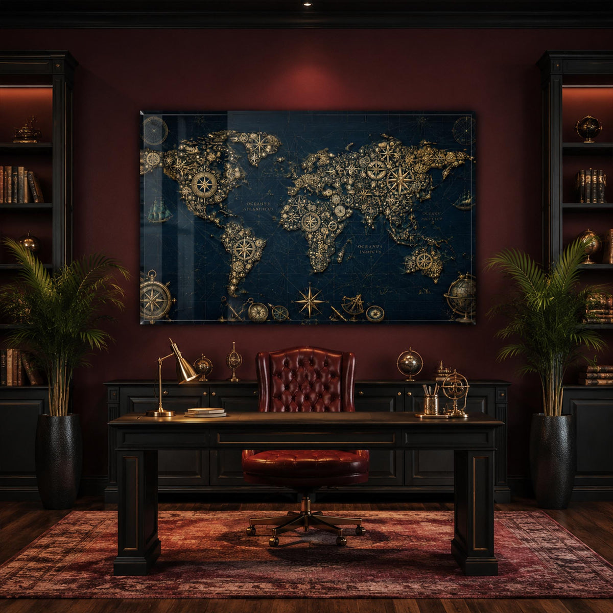 Gilded Navigator World Map lifestyle view