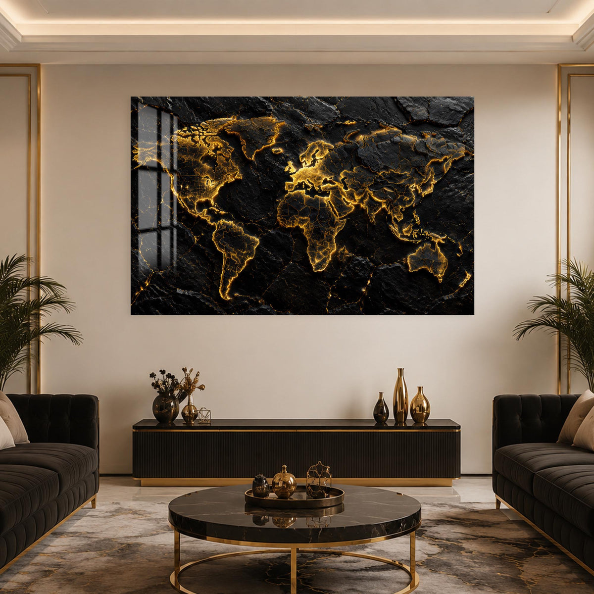 Golden World Map lifestyle view