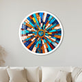 Turquoise Golden Sunburst with white frame