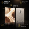 Golden Flow II — tempered glass, ultra HD print, ready to hang