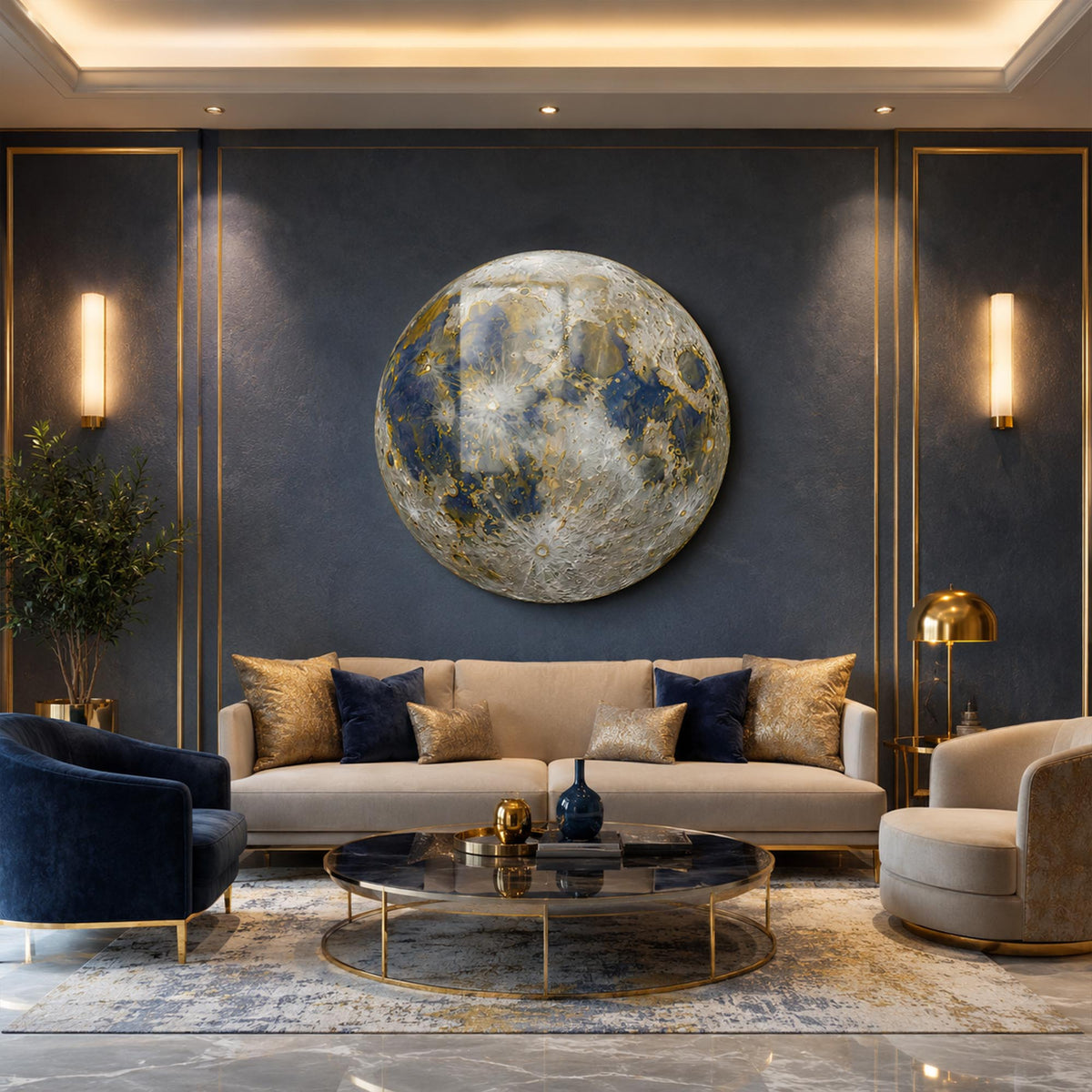 Gilded Moon in a modern room