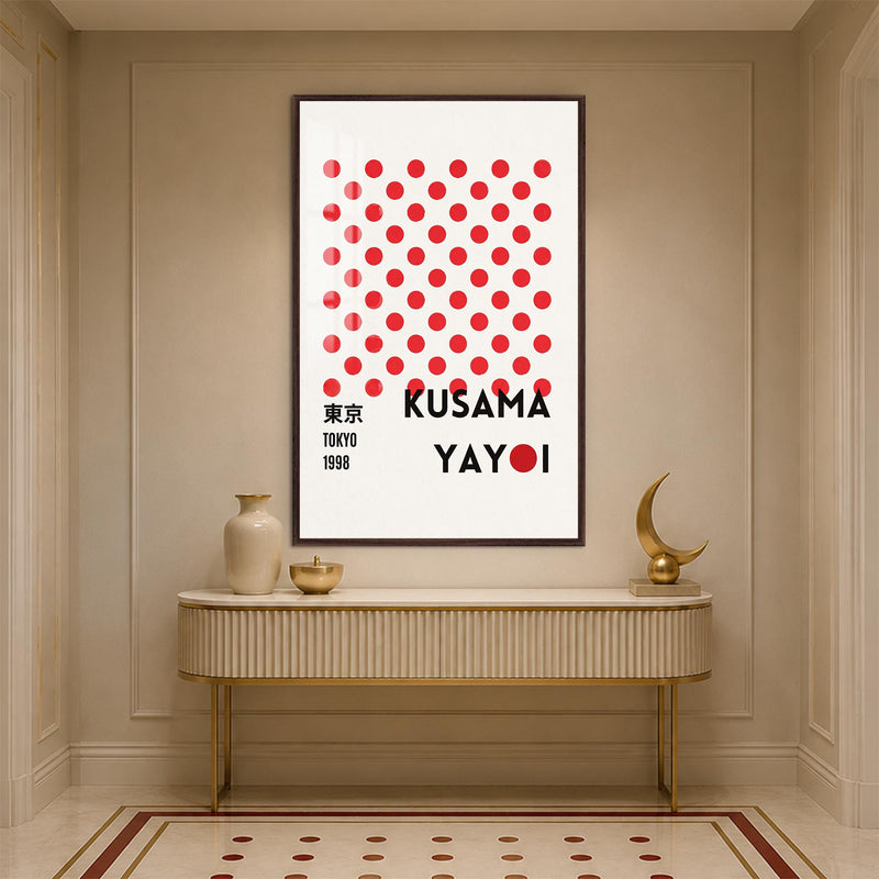Kusama Tokyo Dots with walnut frame