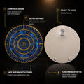 Celestial Golden Orbit — tempered glass, ultra HD print, ready to hang