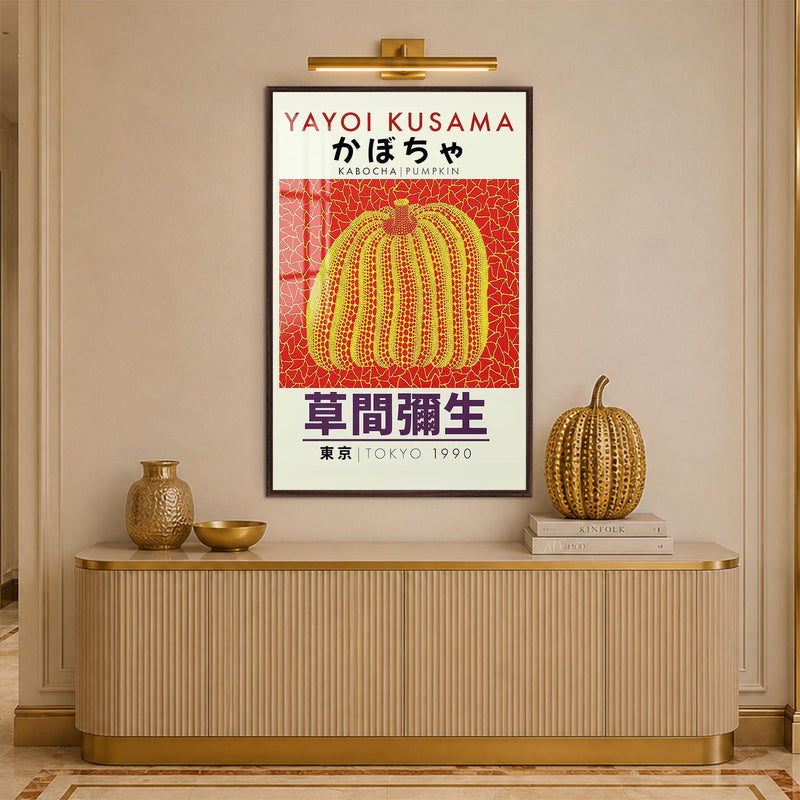 Kabocha Pumpkin Poster with walnut frame