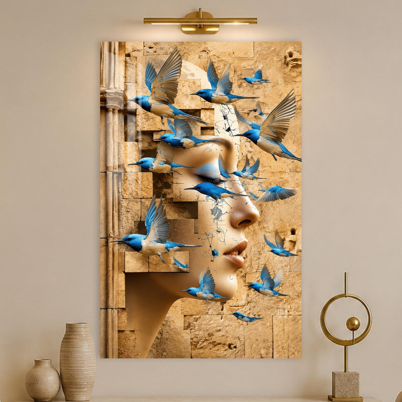 Blue Birds Of Imagination in a modern room