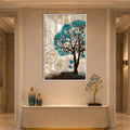 Artronauts Glass Print 12x18 cm | 4.7"x7.1" / White Blue Blossom Tree Glass Wall Art