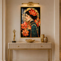 Gilded Amaryllis Muse with gold frame