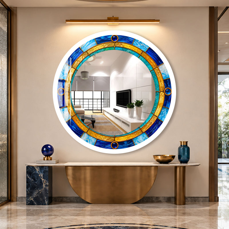 Azure Jewel Mosaic with white frame