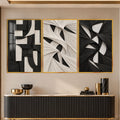 Monochrome Abstract with gold frame