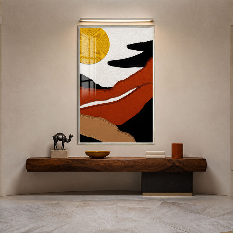 Desert Textile Flow with silver frame