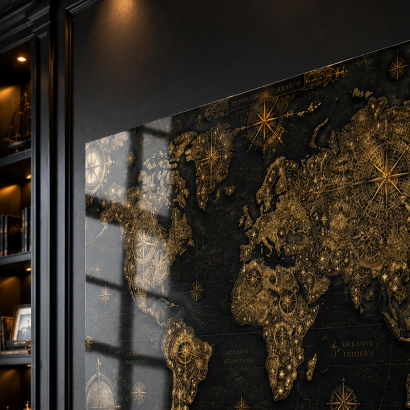 Gilded Explorer World Map lifestyle view