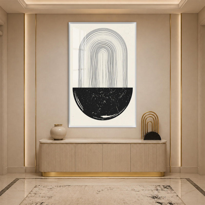 Monochrome Arch Cascade with white frame
