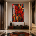 Artronauts Glass Print 12x18 cm | 4.7"x7.1" / White Scarlet Mosaic Horse Glass Wall Art