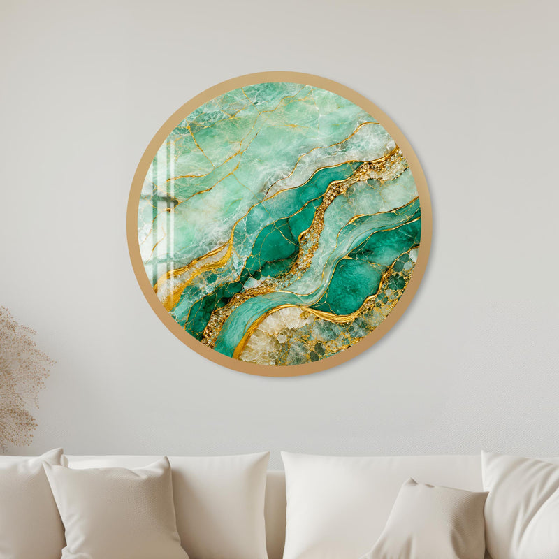 Emerald Gold Marble with gold frame