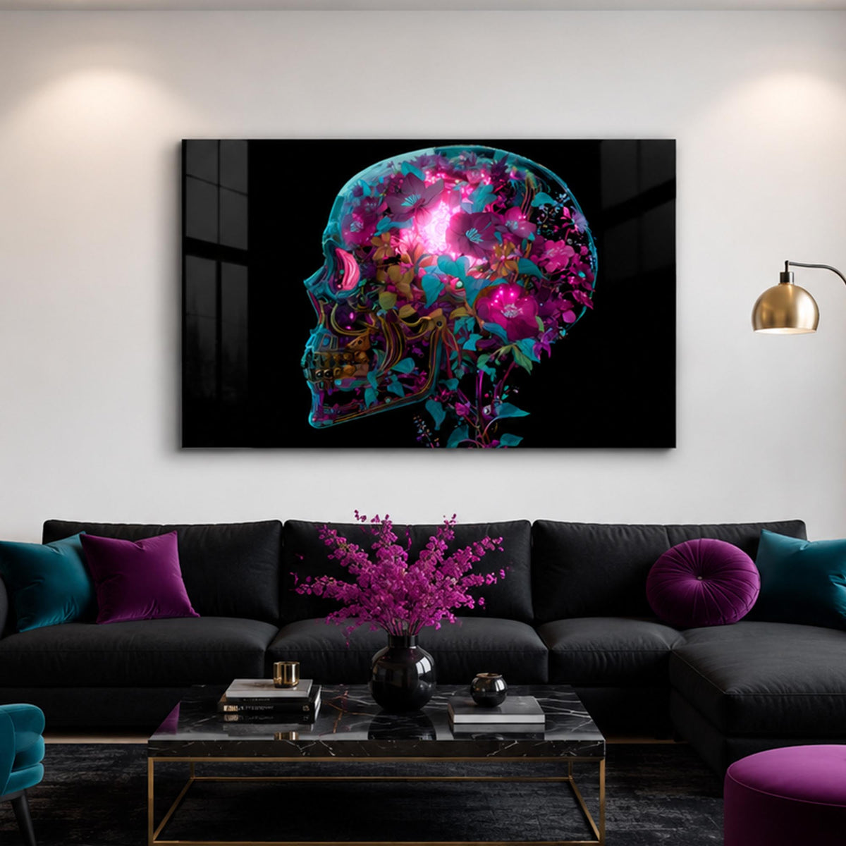Neon Floral Skull lifestyle view