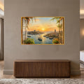 Istanbul Sunset View with gold frame