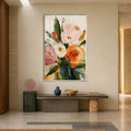 Artronauts Glass Print 12x18 cm | 4.7"x7.1" / Silver Blushing Garden Bouquet Glass Wall Art