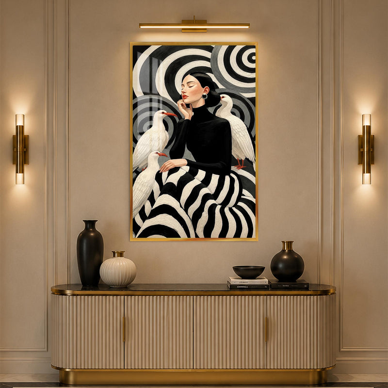 Monochrome Muse with gold frame
